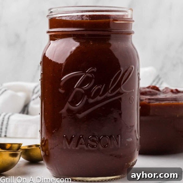 Alabama White BBQ Sauce Recipe: Tangy Homemade Chicken & Pork Glaze 10 Homemade bbq sauce in a mason jar.