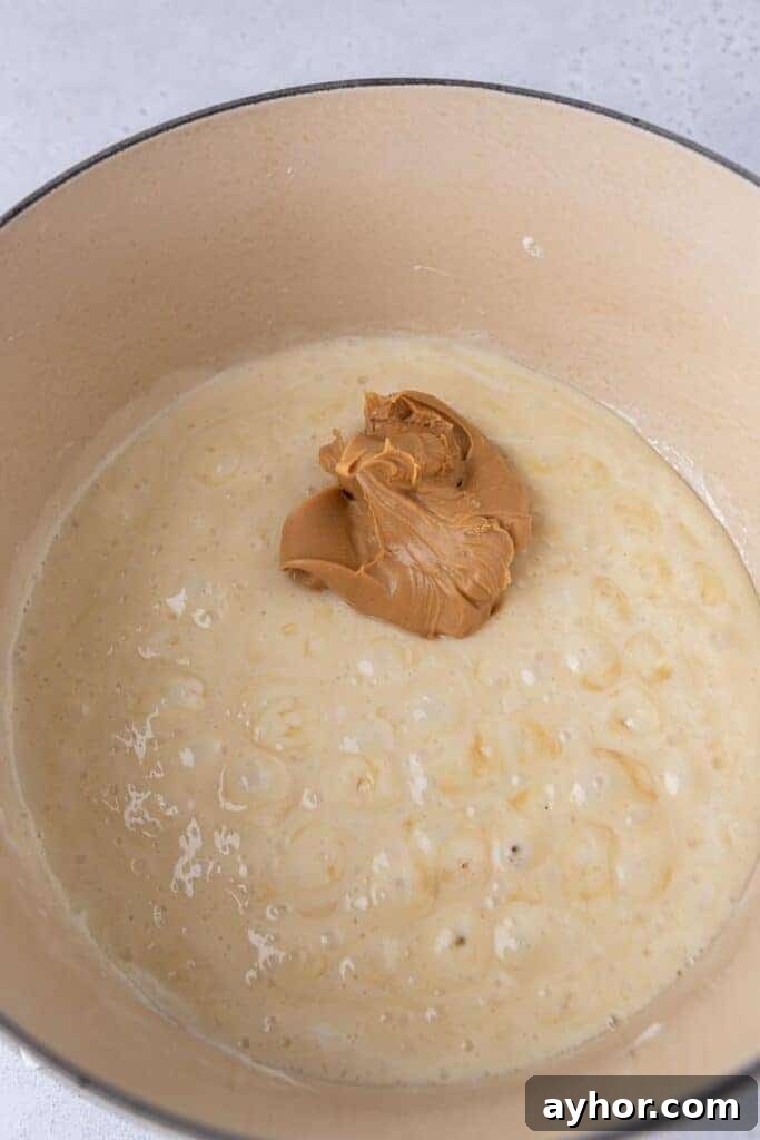 Melted butter and marshmallows