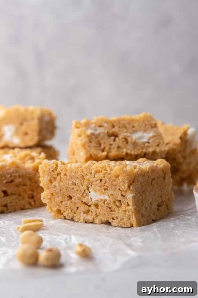 Slices rice krispie treats