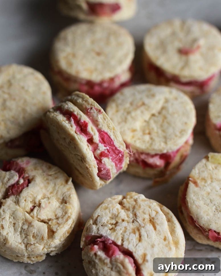 Roasted Rhubarb Buttermilk Scones with Brown Sugar Glaze 2 roasted rhubarb buttermilk and brown sugar scones