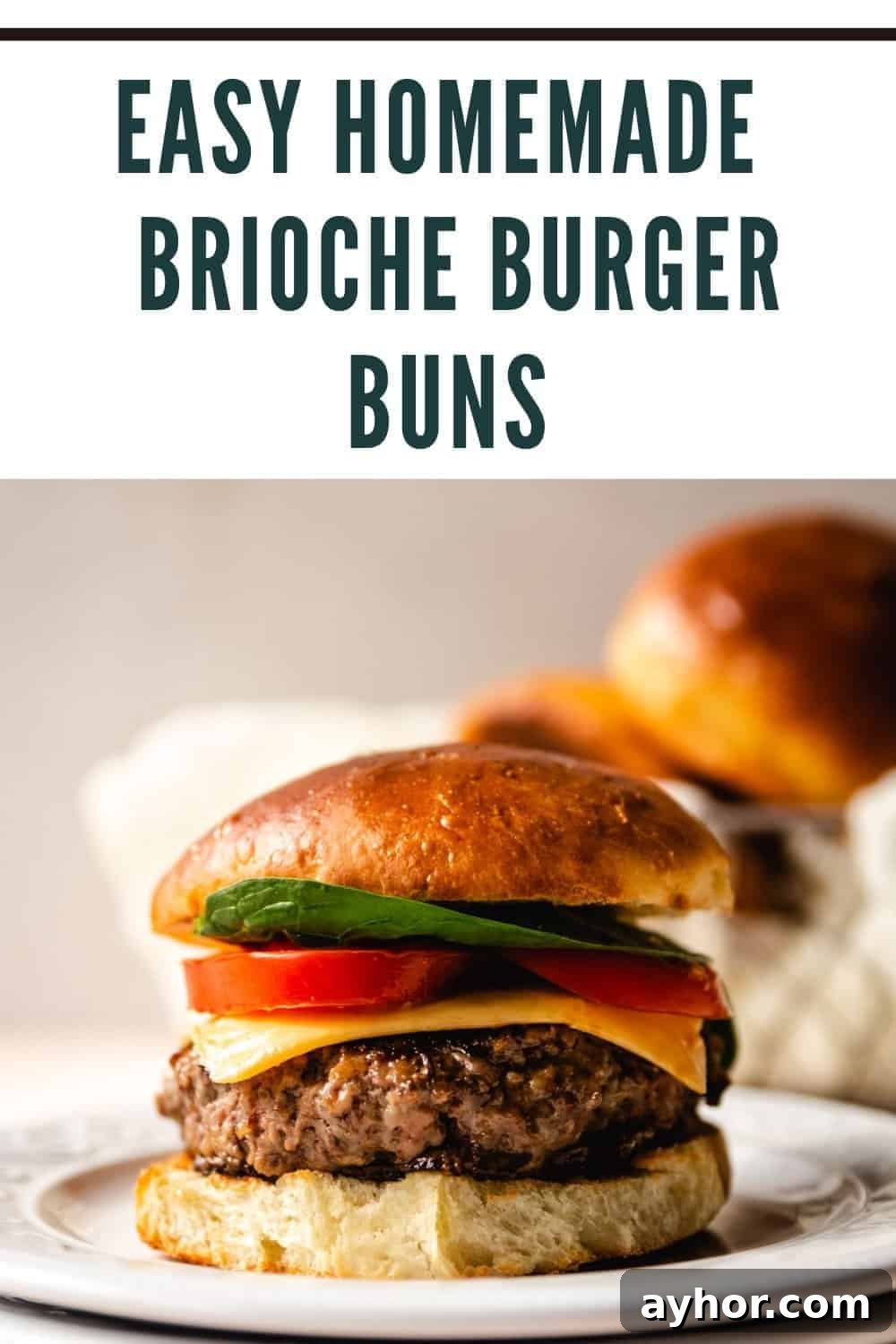 Brioche Buns | kickassbaker.com pin for pinterest with text 2
