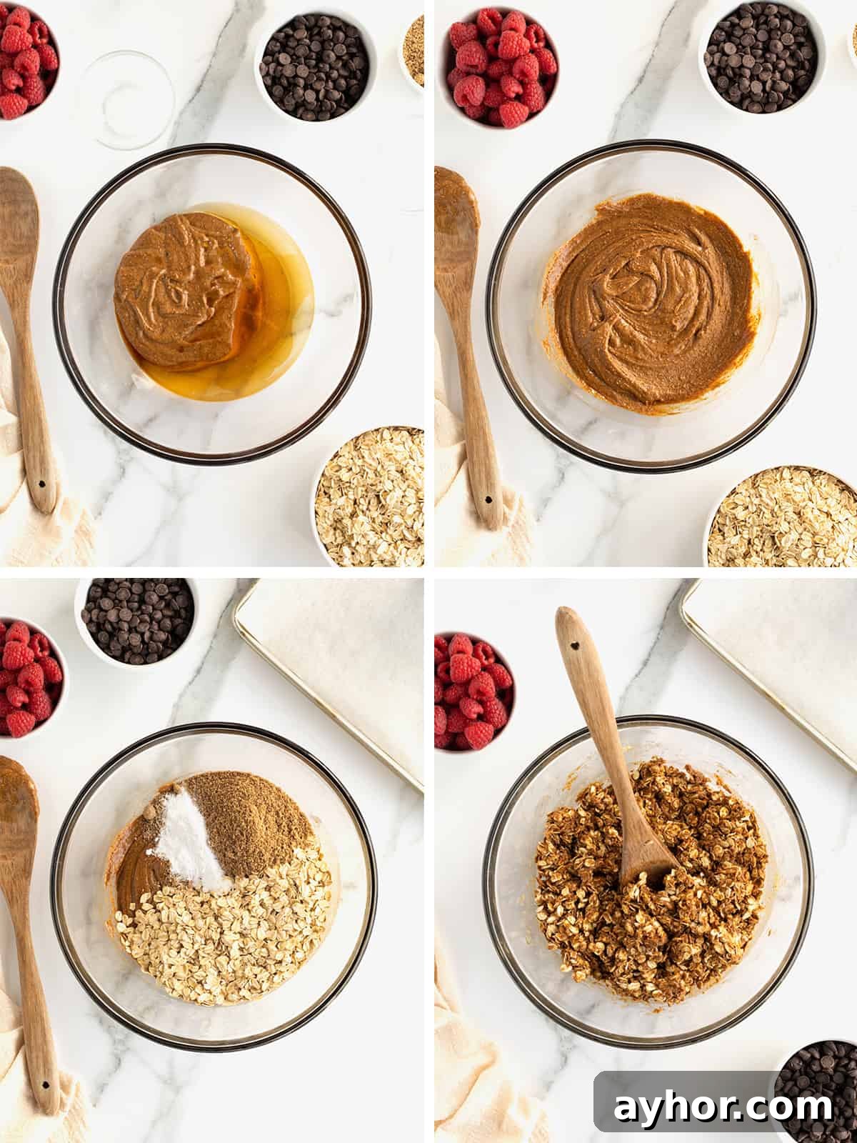 How to Make Flourless Dark Chocolate Raspberry Oatmeal Cookies