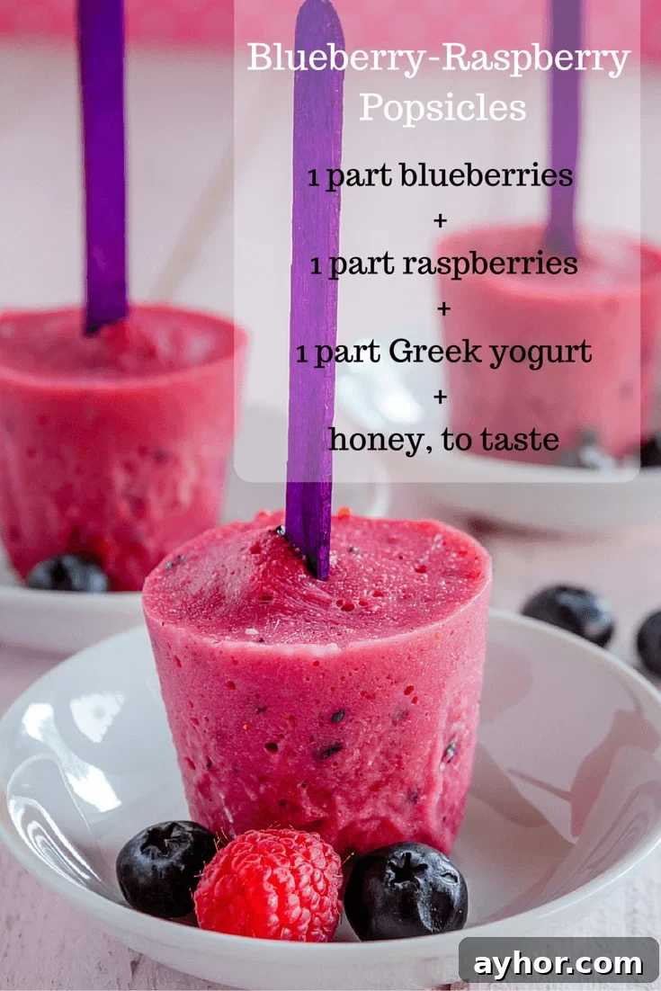 Homemade Blueberry-Raspberry Popsicles 