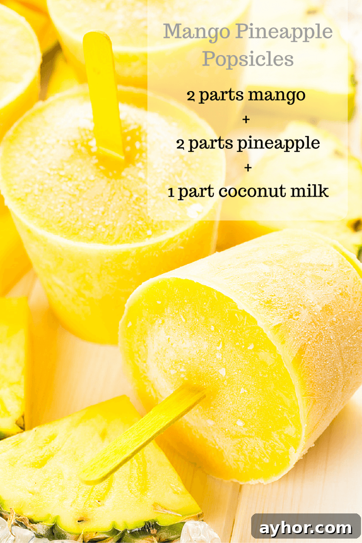 Homemade Mango-Pineapple Popsicles