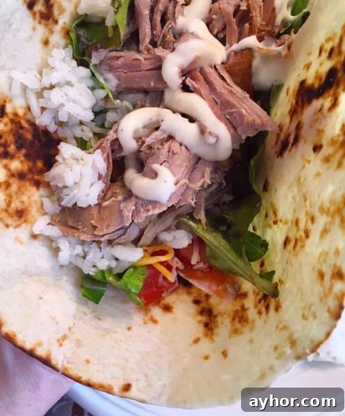Shredded Pork Roast Wrap