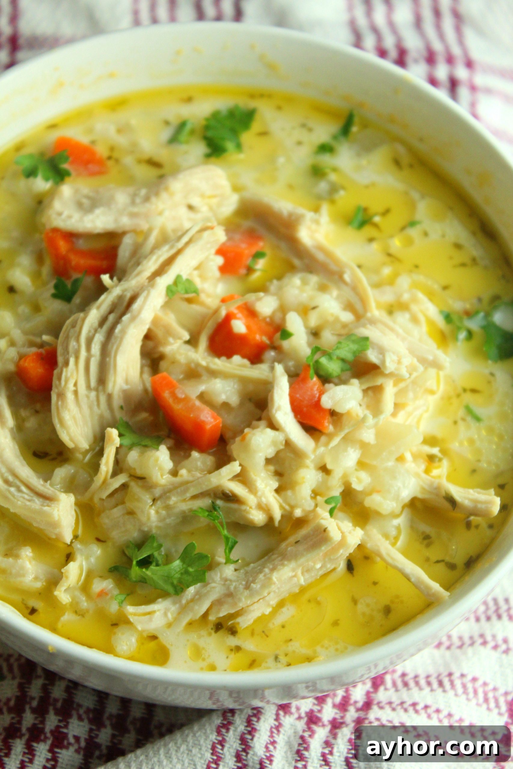Freshly served soup