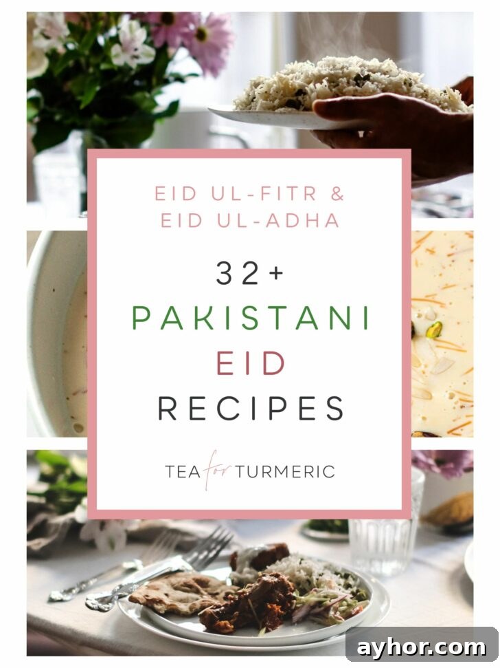Cover page for 32+ Pakistani Eid Recipes.
