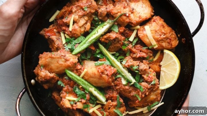 Chicken Karahi in a karahi