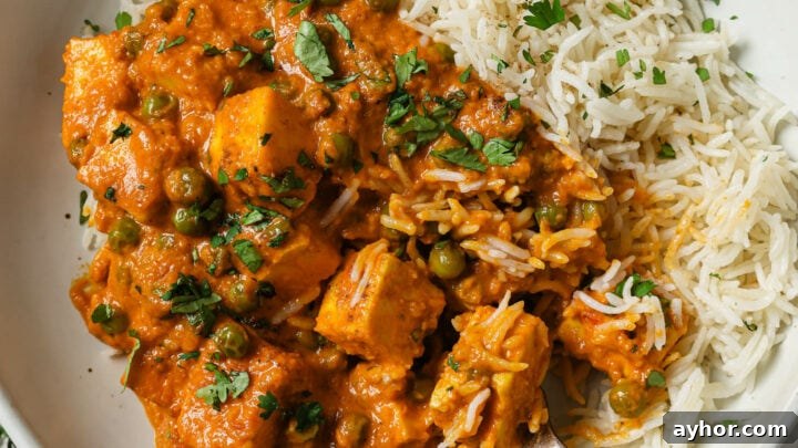 Matar Paneer with rice