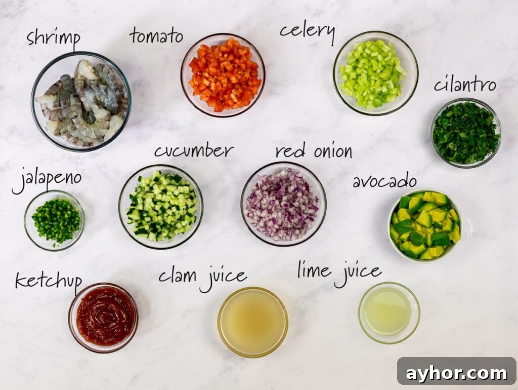 Authentic Mexican Shrimp Cocktail Recipe — Zesty Seafood Ceviche 3 Ingredients for Mexican shrimp cocktail