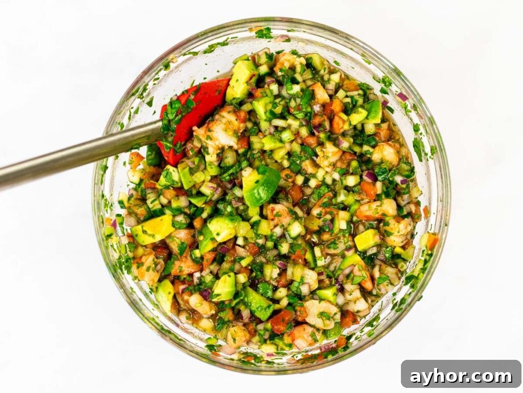 Authentic Mexican Shrimp Cocktail Recipe — Zesty Seafood Ceviche 6 Shrimp cocktail mixing bowl