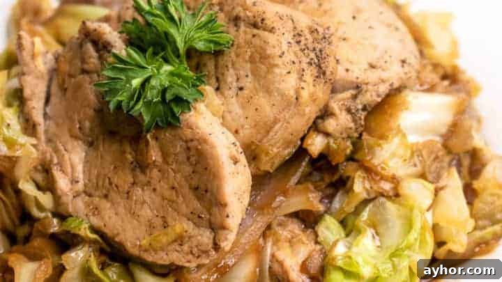 Low Carb Pork Tenderloin and Cabbage Skillet