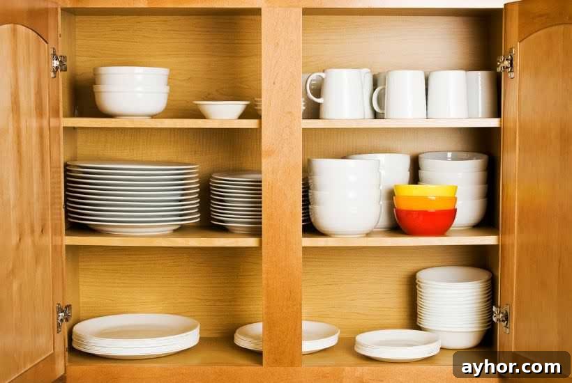 Clear Out These 20 Home Items Before Christmas 4 Cabinet filled with dishes and cups