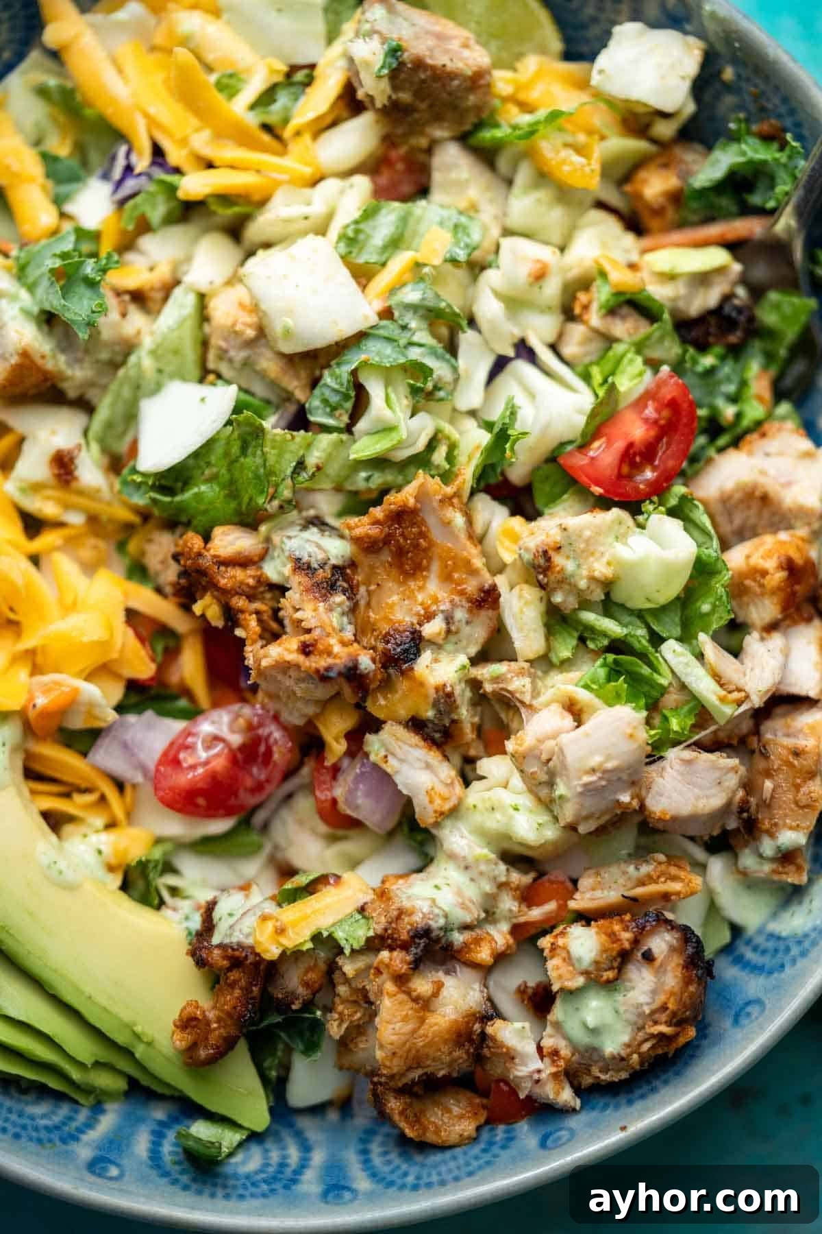 Creamy Jalapeño Ranch Dressing Recipe for Spicy Salads 6 spicy ranch dressing over a taco salad