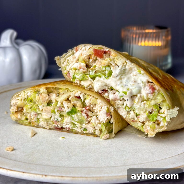 chopped chicken ceasar wrap