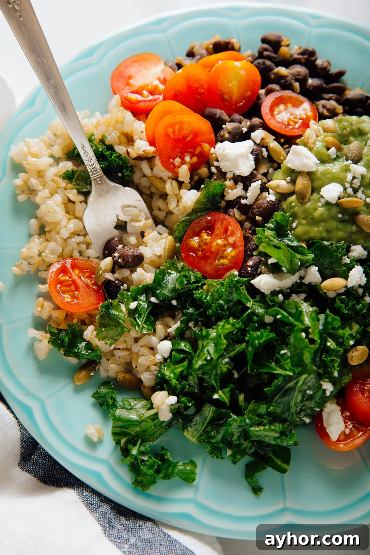 kale black bean burrito bowl recipe