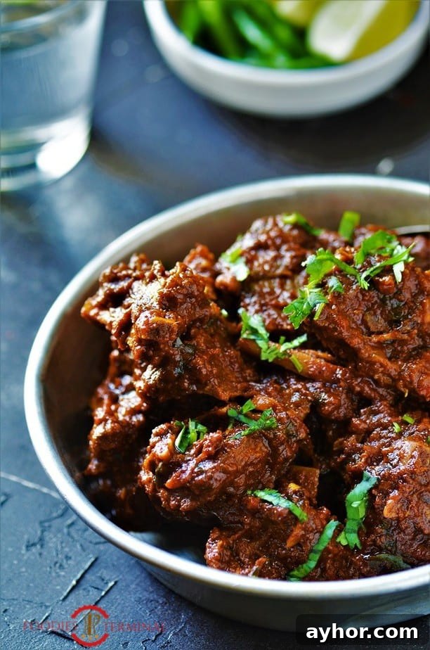 Bhuna Gosht recipe in an aluminum plate