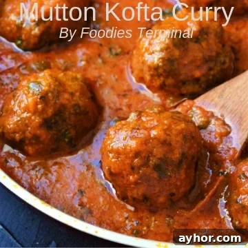 Mutton Kofta Curry in a red curry sauce