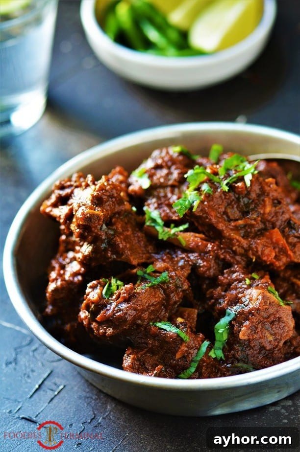 Hyderabadi Bhuna Gosht cooked in Instant Pot with mutton