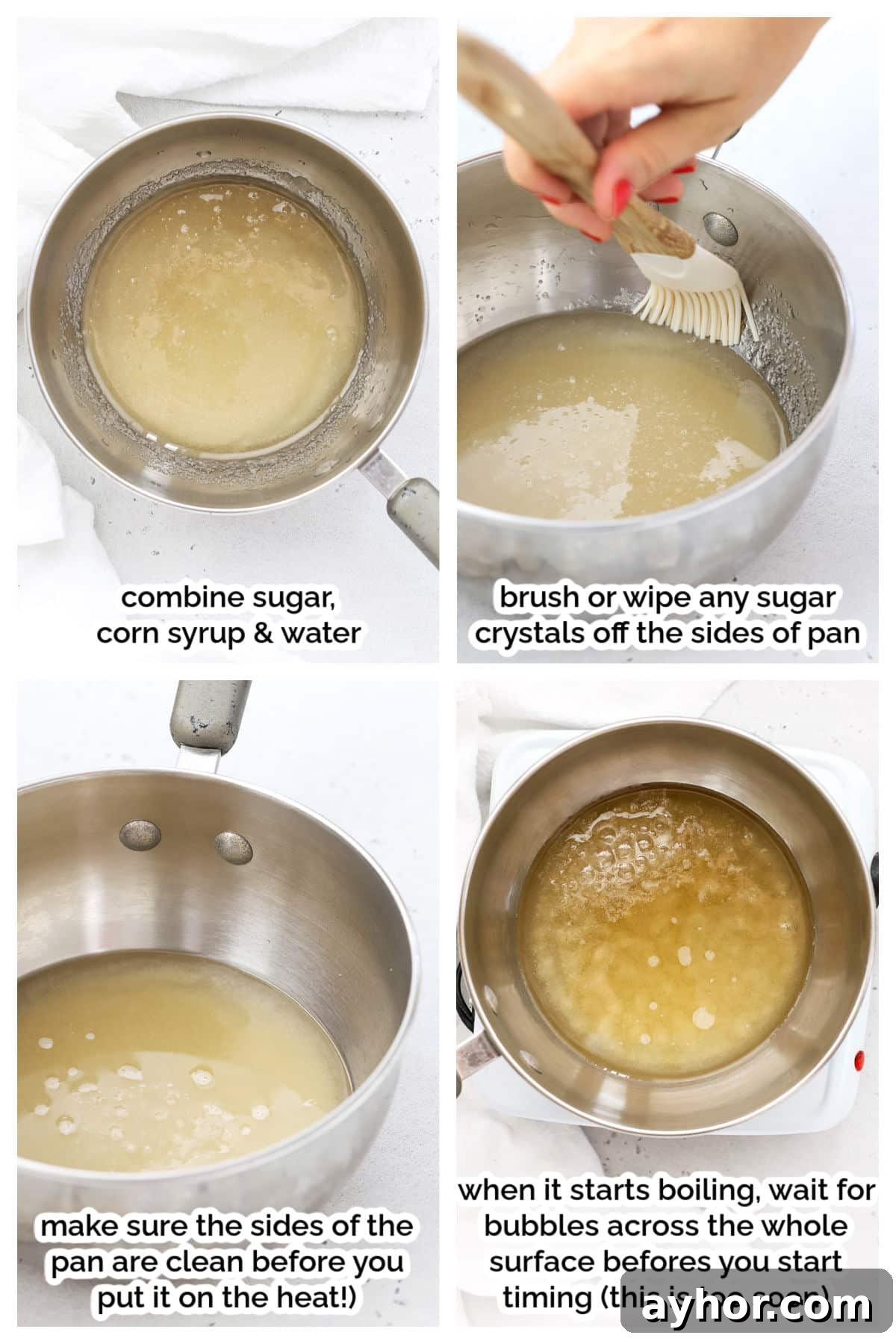 Homemade Caramel Sauce Recipe — Rich, Smooth & Pourable 4 preparing caramel sauce before boiling