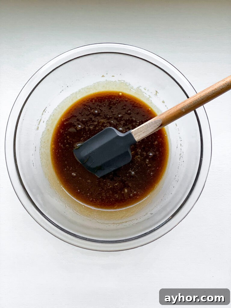 wet ingredients mixed together