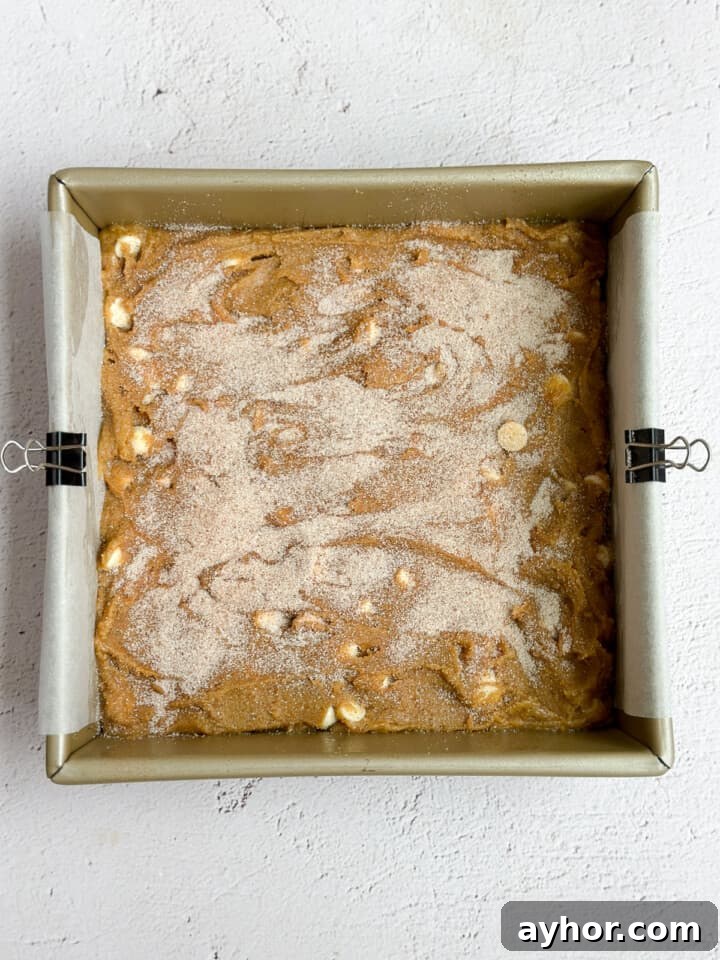 gingerbread blondies before baking.