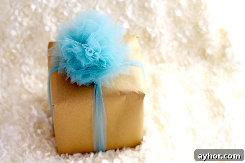 Tulle bow adds elegant finishing touch