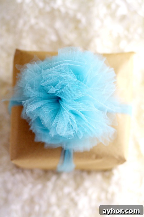 Tulle spool and scissors ready for making bow
