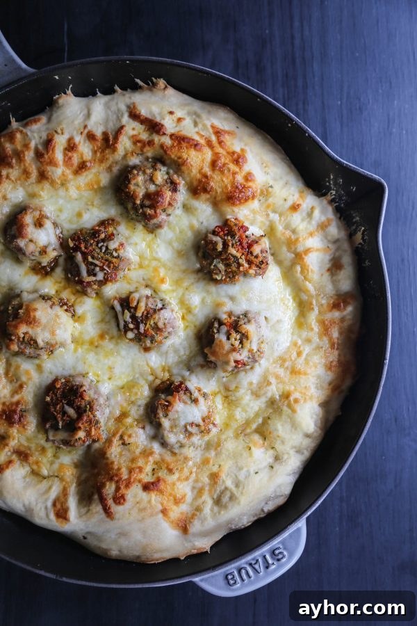 Chicken Meatball Banh Mi Skillet Pizza