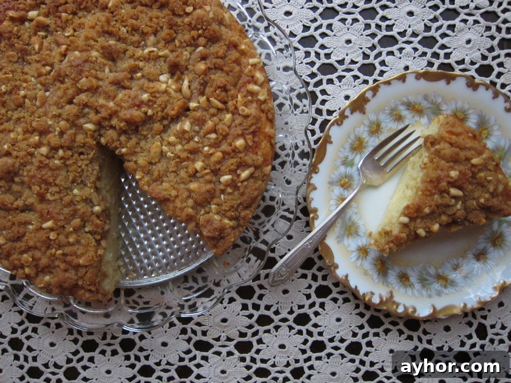 Meyer lemon yogurt cake with pine nut crumble