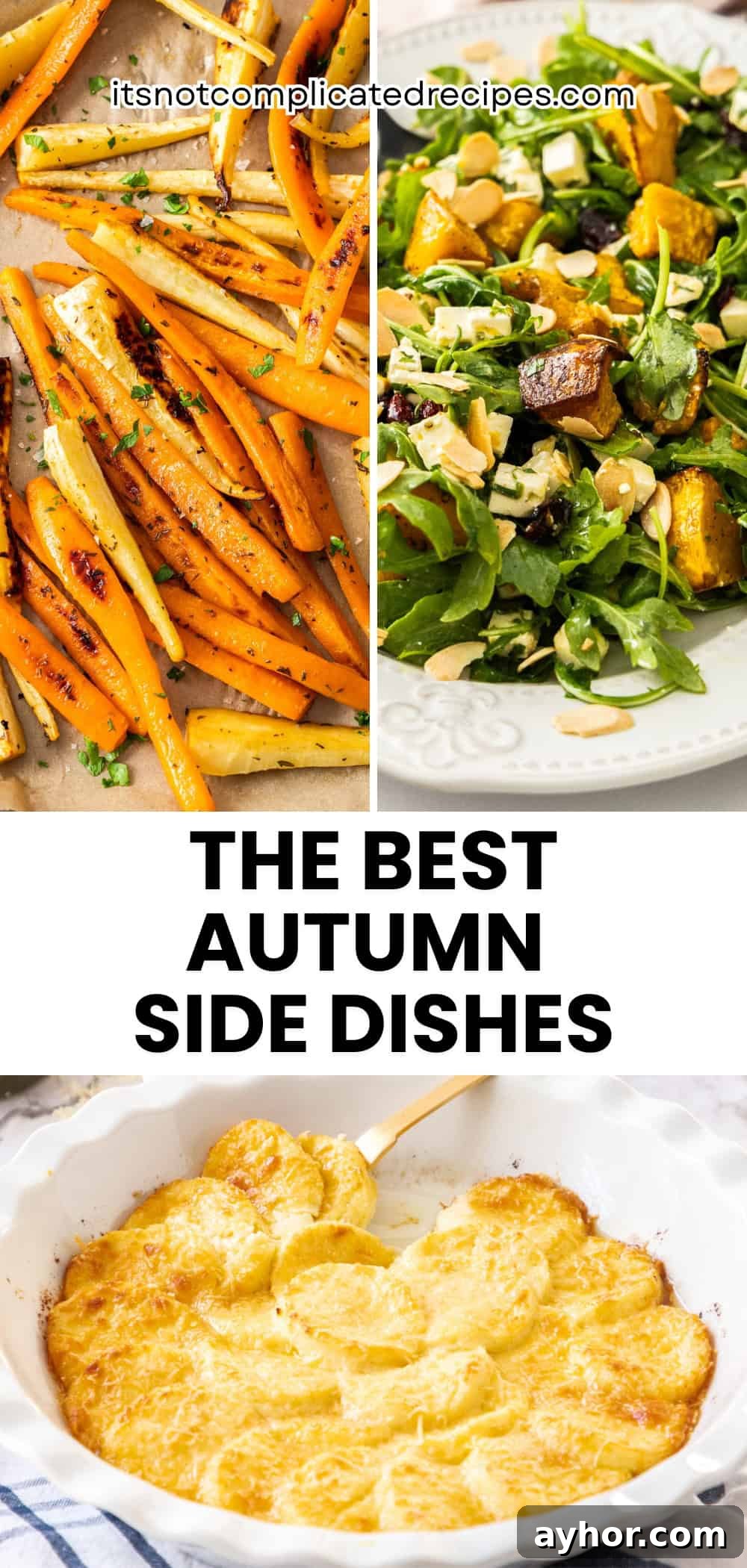 Pinterest image with photos of The Best Autumn Side Dishes.