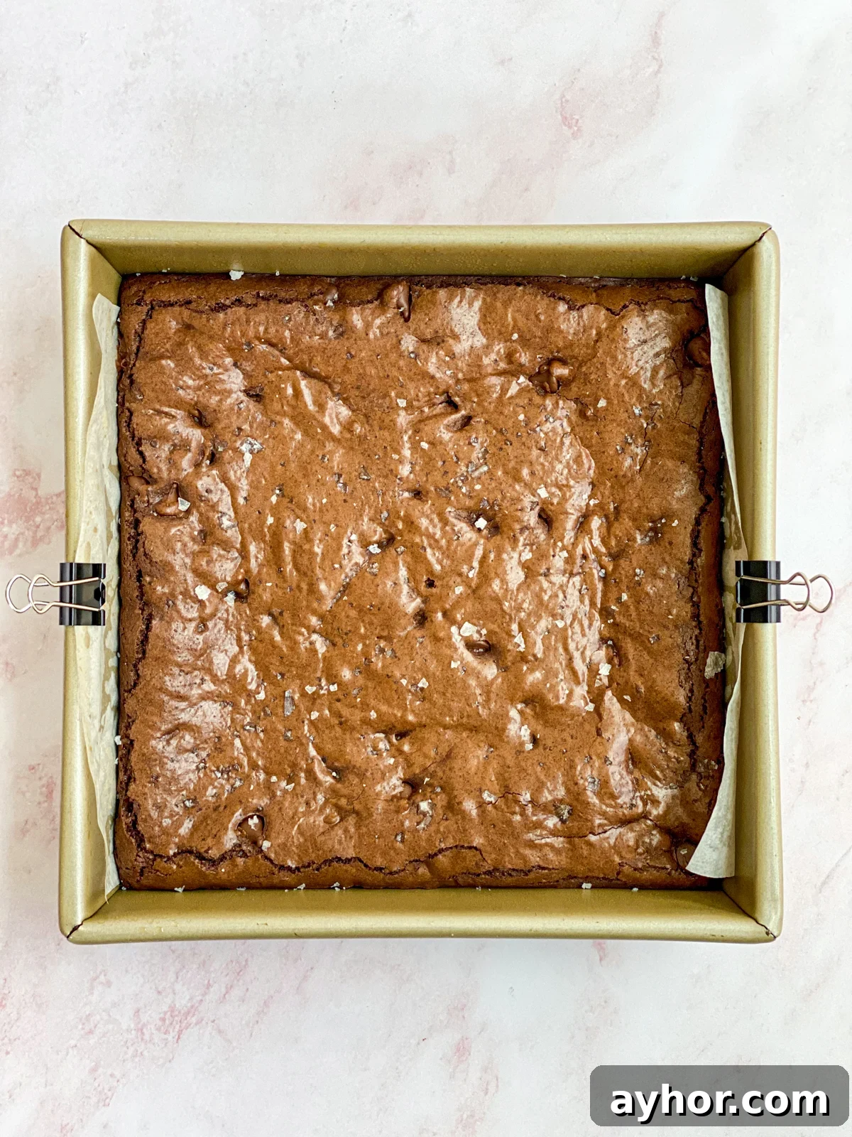 dairy free brownies after baking.