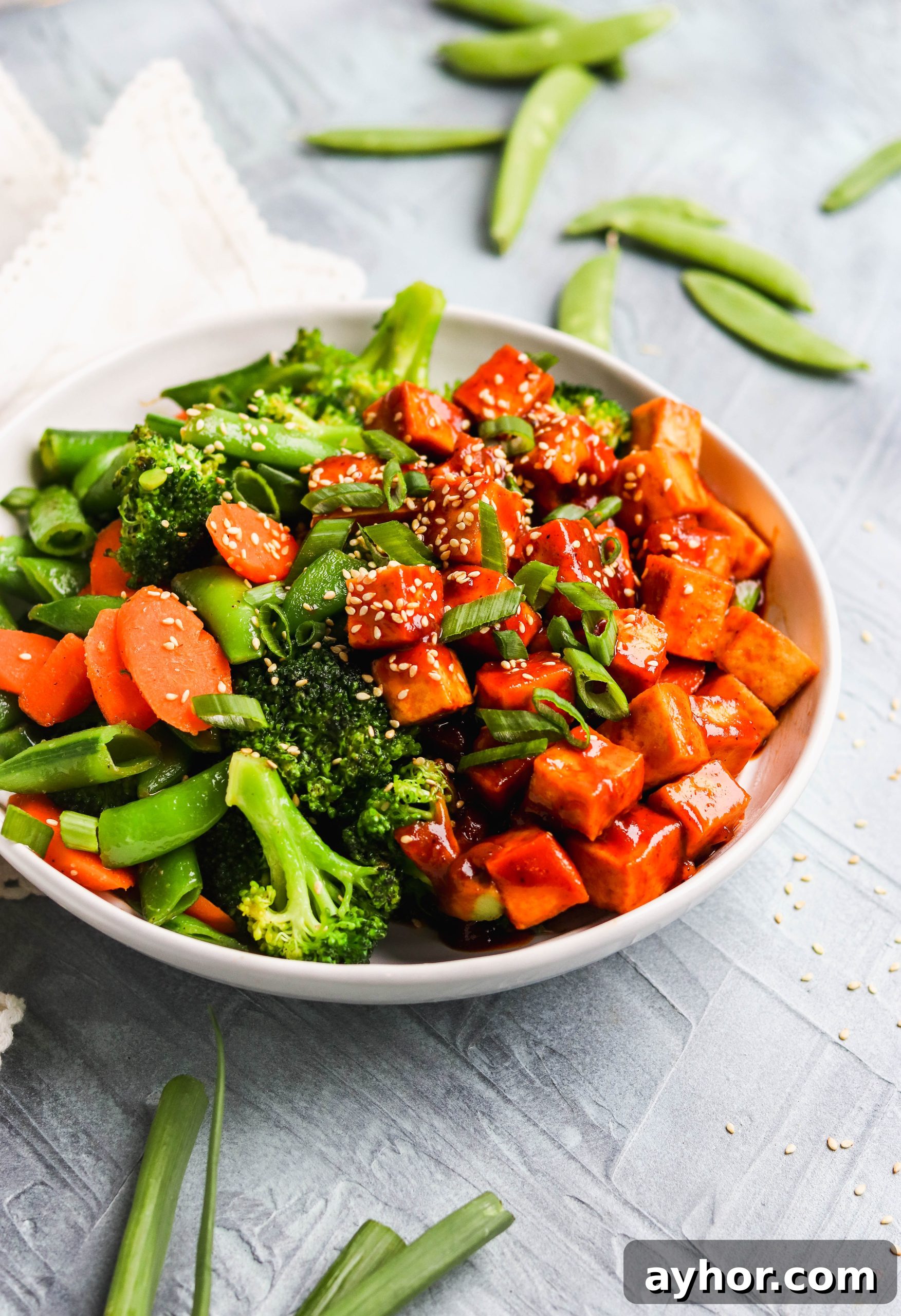 BBQ Tofu and Roasted Veggie Bowls 2 BBQ Tofu Veggie Bowls