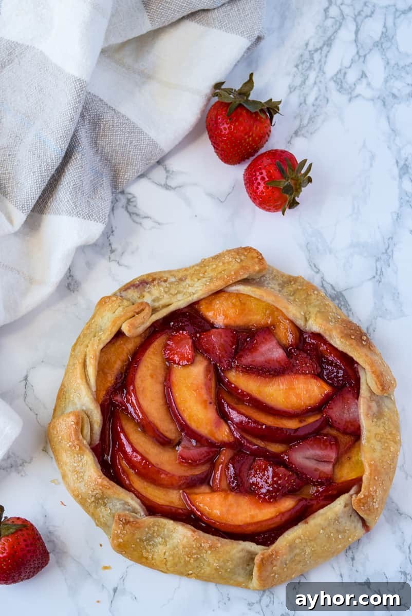 Rustic Strawberry and Peach Galette Recipe 3 Strawberry Peach Galette